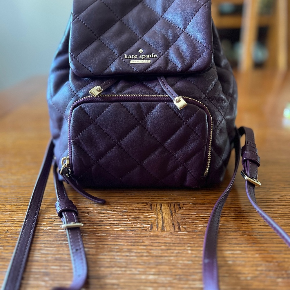 Kate Spade Quilted Backpack with Diamond Pattern